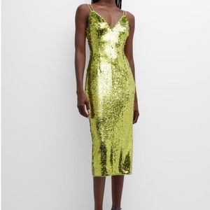 Liv Foster Green Sequin Evening Gown Occasion Dress Sz 6 NWT